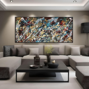 Extra Large Size Jackson Pollock Style, Drip Style Modern Art, Abstract Art On Canvas, Original Pollock Inspired Wall Decor Piece, Wall Art